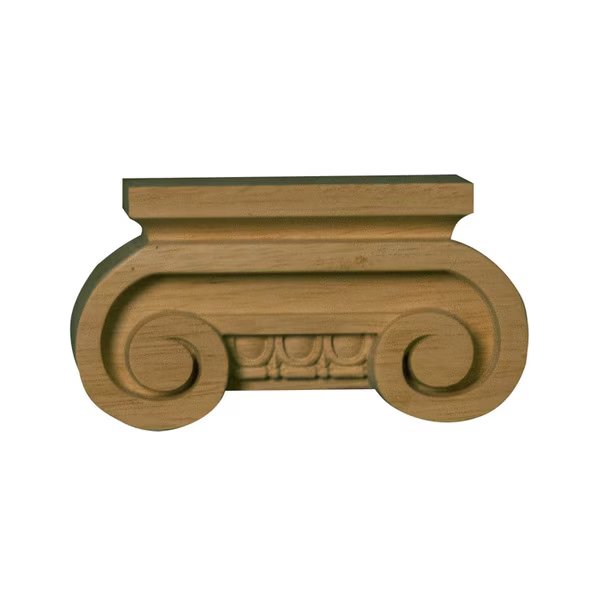 4 1/2 x 2 1/4 x 1 1/2 Medium/Small Ionic Half Round Capital in Rubberw, Osborne Wood Products, Mfr#: 891856RW